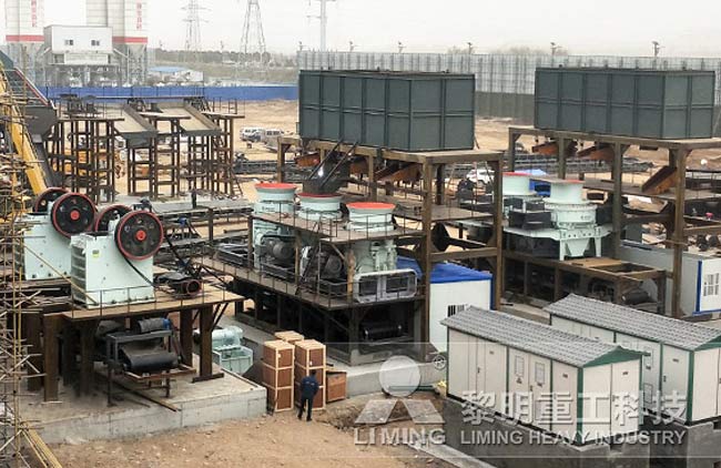 河卵石成套製砂機設備安裝現場